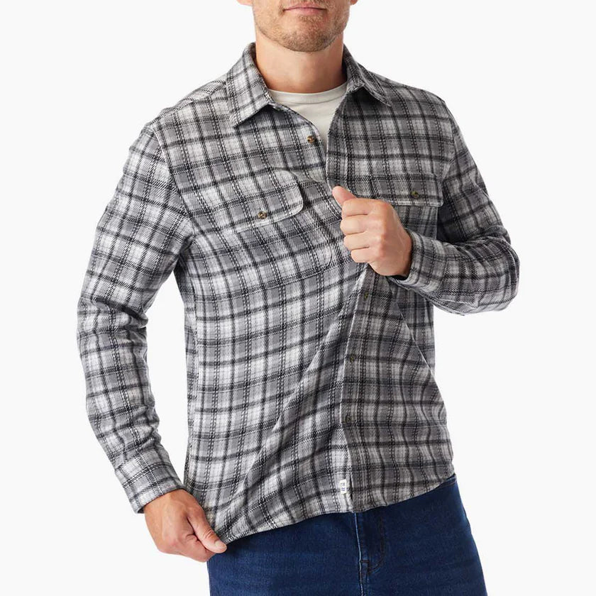 Fair Harbor - Dunewood Ultra-Stretch Flannel - Charcoal Plaid