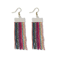 Ink + Alloy - Adaline Alternating Two-Tone Beaded Fringe Earrings - Multicolor