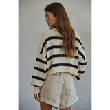 By Together - Rowan Striped Sweater - Natural Black