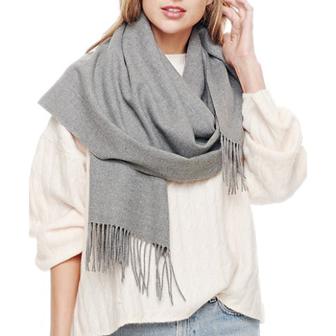 Cashmere Blend Oblong Scarf - Heather Grey