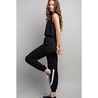 ee:some - Sleeveless Mock Neck Jumpsuit - Black