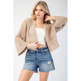 ee:some - Eyelet Knit Cardigan - Oatmeal