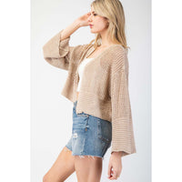 ee:some - Eyelet Knit Cardigan - Oatmeal