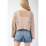 ee:some - Eyelet Knit Cardigan - Oatmeal