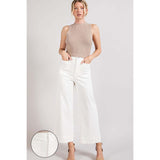 ee:some - Soft Washed Wide Leg Pants - Off White