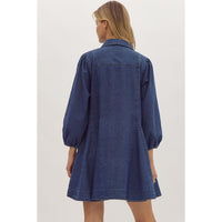 Entro - Denim Mini Dress - Dark Denim