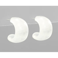 20mm Acrylic Huggies - White