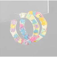 Confetti Heart Hoops - Pastel Multicolor