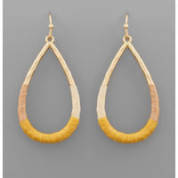 Tri-Tone Teardrop Earrings - Mustard