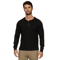 Flag & Anthem - Chatsworth Long Sleeve Soft Waffle Henley - Black