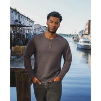 Flag & Anthem - Chatsworth Long Sleeve Soft Waffle Henley - Charcoal Heather