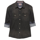 Flag & Anthem - Grover Long Sleeve Stretch Denim Western Shirt - Washed Black