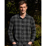 Flag & Anthem - Thatcher Long Sleeve Box Plaid Flannel - Black/Charcoal