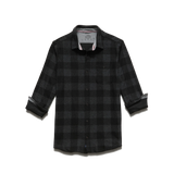 Flag & Anthem - Thatcher Long Sleeve Box Plaid Flannel - Black/Charcoal