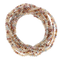 10 Row Multi-Color Beaded Bracelet - Natural