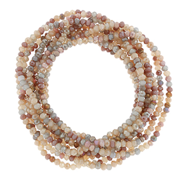 10 Row Multi-Color Beaded Bracelet - Natural