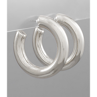 55mm Hallow Hoops - Rhodium