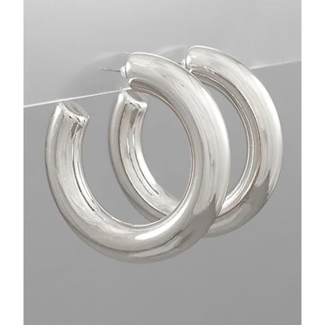 55mm Hallow Hoops - Rhodium