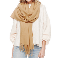 Cashmere Blend Oblong Scarf - Camel