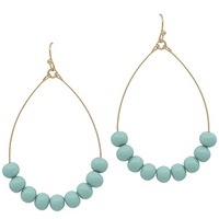 Clay Ball Teardrop Earrings - Dust Mint