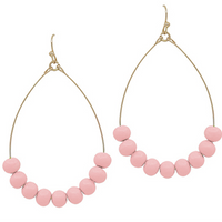 Clay Ball Teardrop Earrings - Pink