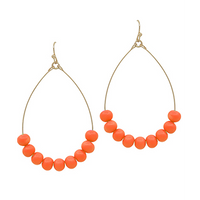 Clay Ball Teardop Earrings - Orange