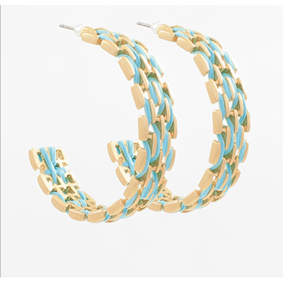 Raffia Hoop - Turquoise