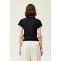 Grade and Gather - Stretch Scrunch Shell Top - Black