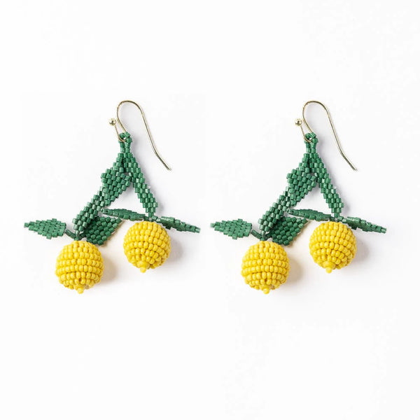 Ink + Alloy - Lottie Lemon Dangle Luxe Earrings - Yellow
