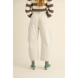 Miou Muse - Barrel Cotton Pants - Ecru