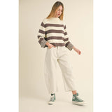 Miou Muse - Barrel Cotton Pants - Ecru