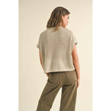 Miou Muse - Dolman Sleeve Knitted Top - Stone Solid