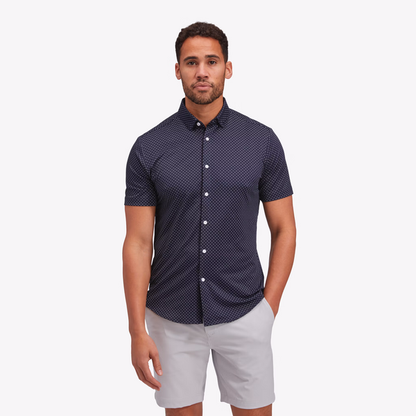 Mizzen + Main - Halyard Short Sleeve - Navy Dot