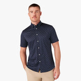 Mizzen + Main - Halyard Short Sleeve Dress Shirt - Navy Double Dot