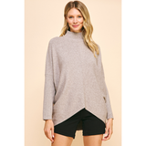 Pinch - Turtle Neck Long Sleeve Tunic - Heather Grey