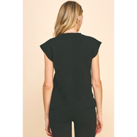 Pinch - V-Neck Sweater Vest Top - Black