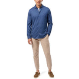 Psycho Bunny - Dalton Melange Knit Long Sleeve Shirt - Indigo