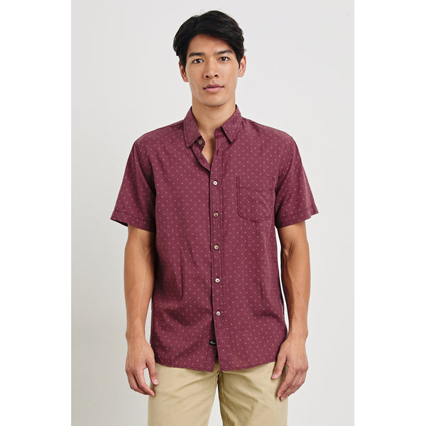 Rails - Monaco Shirt - Diamond Print Burgundy