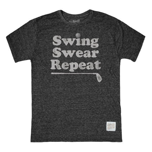 Retro Brand - Swing Swear Repeat Tee - Streaky Black