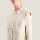 Scotch & Soda - Boucle Tweed Collarless Gilet - Soft Ice Melange