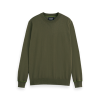 Scotch & Soda - Linen-Blend Crewneck Sweater - Classic Green