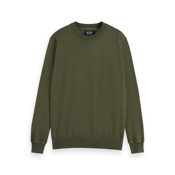 Scotch & Soda - Linen-Blend Crewneck Sweater - Classic Green