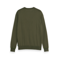 Scotch & Soda - Linen-Blend Crewneck Sweater - Classic Green