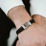 Steel & Barnett - Leather Bracelet Casual Cole - Black