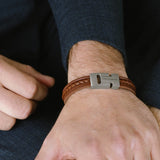 Steel & Barnett - Leather Bracelet Casual Cole - Peanut