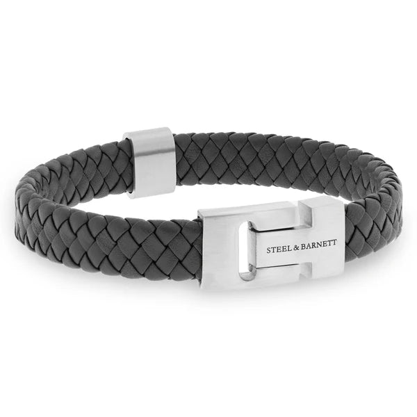 Steel & Barnett - Leather Bracelet Harrison - Dark Gray