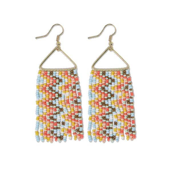 Ink + Alloy - Whitney Wavy Beaded Fringe Earrings - Amalfi