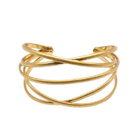 Double Layer Gold Metal Cuff - Gold